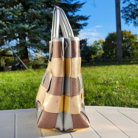 STUNNING GUM GIANNI CHIARINI DESIGN Metallic Woven Handbag Purse BNWT Italy - Picture 7 of 11